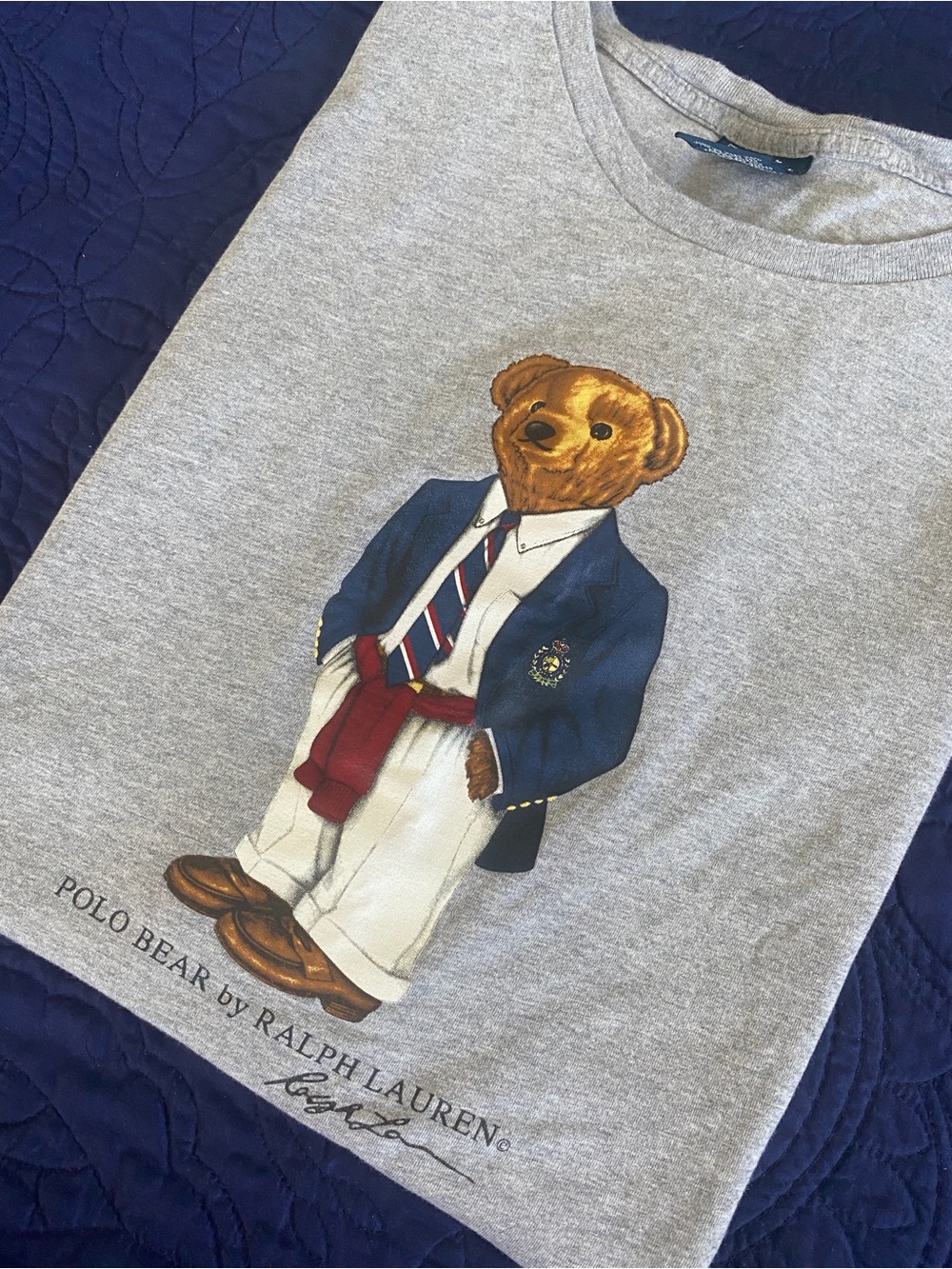 Men’s Ralph Lauren Polo Teddy Bear Graphic Short Sleeve Tee Peppy Gray XXL